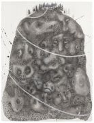 'Grey Area': THE MOUNTAIN / BJERGET  - 2016, 76 x 57 cm., Ink, pencil, salt on paper.