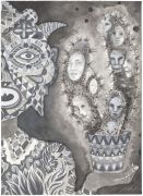 'Grey Area': THE CACTI / KAKTUSSEN  - 2015, 36 x 26 cm., Ink, pencil, salt on paper.