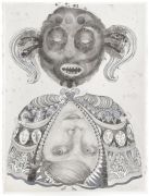 'Grey Area': THE EMPRESS / KEJSERINDEN  - 2016, 76 x 57 cm., Ink, pencil, salt on paper.