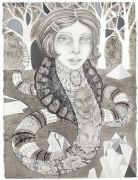 'Grey Area': THE COBRA / KOBRAEN  - 2016, 76 x 57 cm., Ink, pencil, salt on paper.