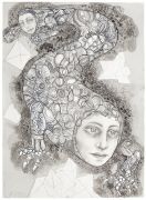 'Grey Area': THE CREATURE / VÆSNET  - 2016, 36 x 26 cm., Ink, pencil, salt on paper.