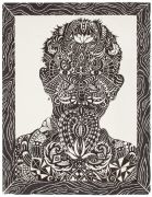 Youth 3 - Udsmykning på Marselisborg Gymnasium: Youth no. 3, 2016, blæk og blyant på papir. 50 x 38 cm.