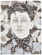 Youth 4 - Udsmykning på Marselisborg Gymnasium: Youth no. 4, 2016, blæk og blyant på papir. 50 x 38 cm.