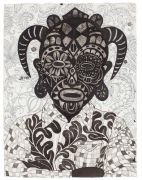 Youth 7 - Udsmykning på Marselisborg Gymnasium: Youth no. 7, 2016, blæk og blyant på papir. 50 x 38 cm.