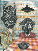 Lunch Time - 2015, 31 x 23 cm., Akvarel, tusch og blyant på papir. Lunch Time - 2015, 31 x 23 cm., Akvarel, tusch og blyant på papir.