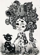 Exotic - 2015, 32 x 26 cm., Tusch og blyant på papir. Exotic - 2015, 32 x 26 cm., Tusch og blyant på papir.