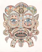 Mask - 2015, 103 x 72 cm., Tusch og akvarel på papir. Mask - 2015, 103 x 72 cm., Tusch og akvarel på papir.