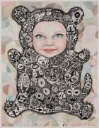 Minkisi - 2015, 103 x 72 cm., Tusch og akvarel på papir. Minkisi - 2015, 103 x 72 cm., Tusch og akvarel på papir.