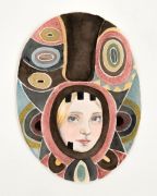 Maske /Mask - Akvarel på papir.2018. 21x28 cm