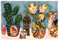 Vindueskarm / Windowsill - Akvarel på papir. 2017. 40x58 cm