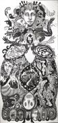 Primavera - 2020, 136x66 cm, Tusch på papir Primavera - 2020, 136x66 cm, Tusch på papir