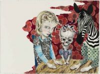 Seance - 57x76 cm. Watercolor, ink and felt-tip pen on paper.