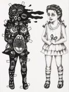 Paper Doll - 2009. 57x76 cm. Felt-tip pen, posca pen and indian ink on paper.