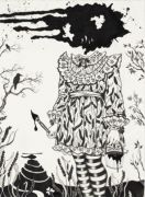 The Painter - 2009. 57x76 cm. Felt-tip pen, posca pen and indian ink on paper.