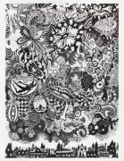 The Smoke From The Chimney - 188 x 245 cm. Poscapen og Tusch (Indian Ink) på papir.