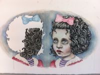 Sisters - 2012, 52x36 cm (CA.). Felt-tip pen and watercolor on paper.