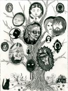 Family_Tree - _2013, 23 x 31 cm. Indian Ink and felt-tip pen on paper.