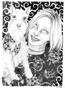 Dog_Owner - _ 2014, 31 x 23 cm., tush og blyant på papir. Dog_Owner - _ 2014, 31 x 23 cm., tush og blyant på papir.